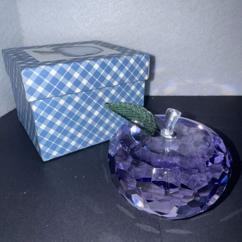 NIB Simon Design Violet Apple Paperweight/Decoration SDAPPLEV‎ Paperweight